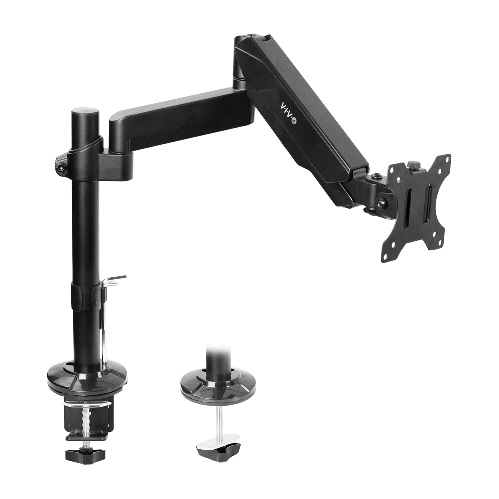 VIVO Heavy Duty Articulating Single Pneumatic Spring Arm Desk Mount Stand - Fits 17 to 32 inch Standard Screens or 43-inch Ultrawides up to 26.4 lbs with Maximum VESA 200x100mm, STAND-V101H