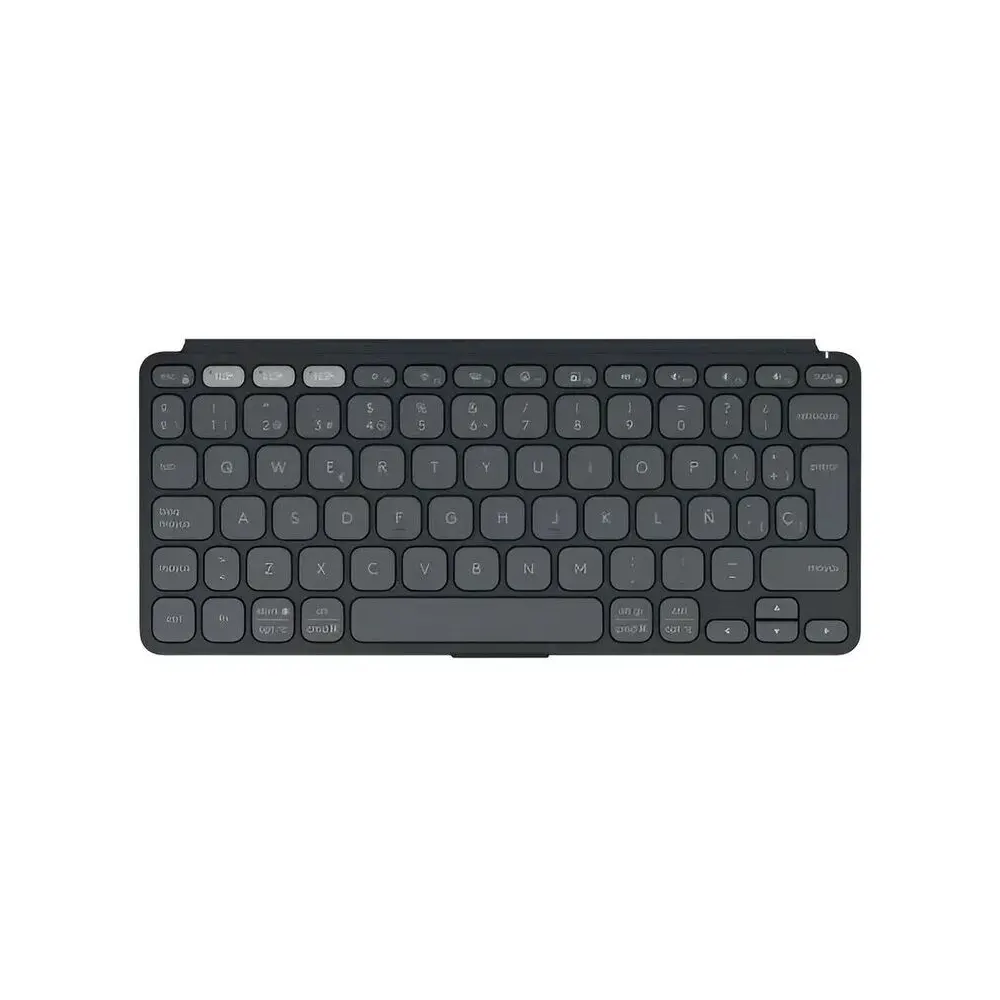 Logitech Keys-To-Go 2 Portable Bluetooth Wireless Keyboard For Tablet With Built-In Cover Grey