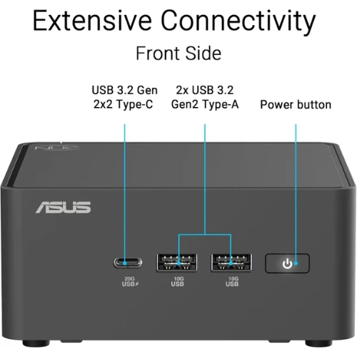 ASUS NUC 15 PRO, RNUC15CRKI300002, Core 3 100U 15W, Intel UHD graphics, no RAM, no Storage, Intel Wi-Fi 7 BE202, USB Total - 7, 4 USB Type-A, 3 USB Type-C (1x USB3.2 + 2x TB4), 2x HDMI 2.1, Support Displays - 4x 4K, no OS, EU Cord, Kit (L6), Slim