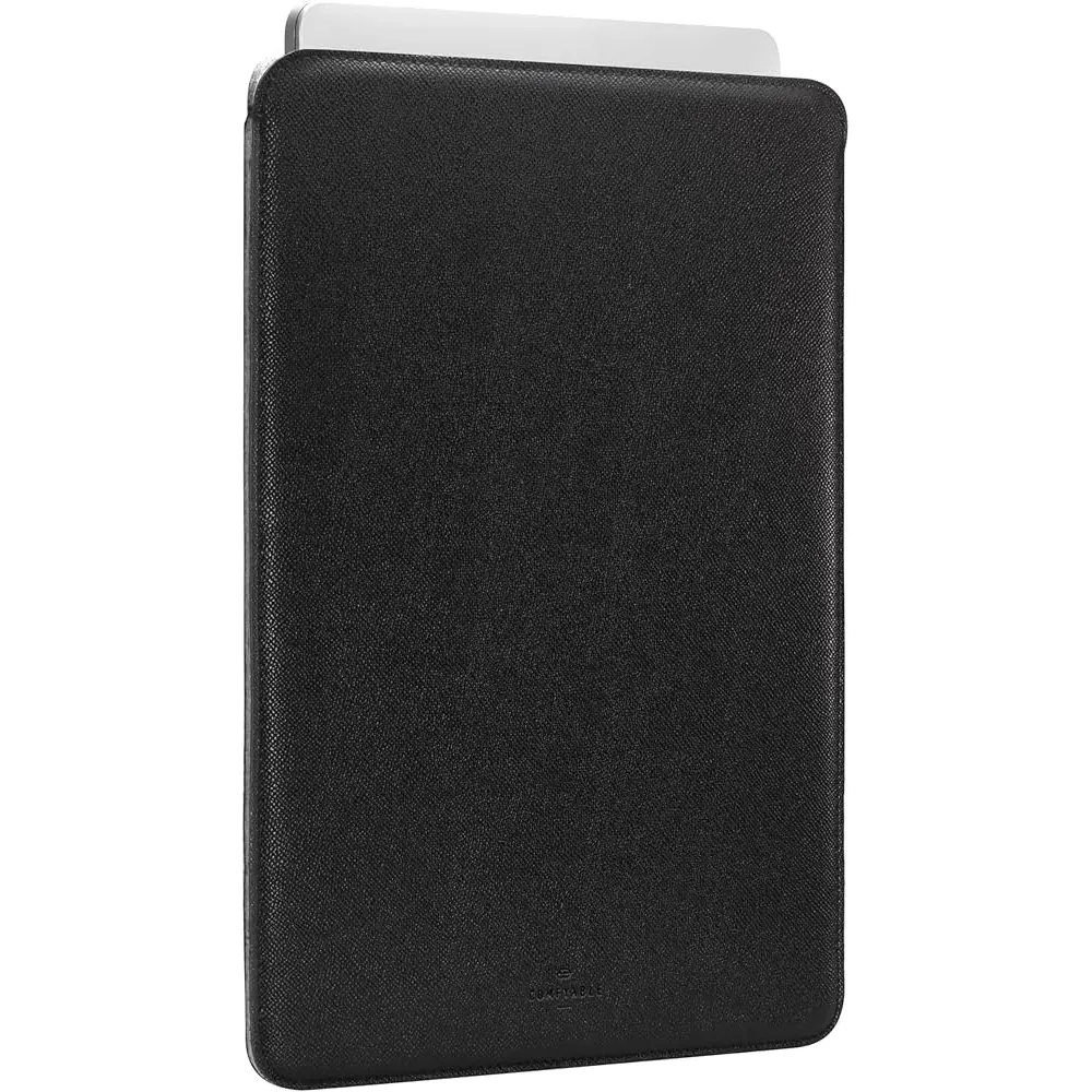 Comfyable Slim Laptop Sleeve 16 Inch Compatible For Macbook Pro 16-Inch M4 M3 M2 Pro/Max 2024, Faux Leather Protective 16-In Mac Cover Case, Black