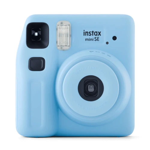 Fujifilm Instax Mini SE Camera Blue Bundle | Instant Camera + Instax Film + Wrist Strap, Compact & Fun Design