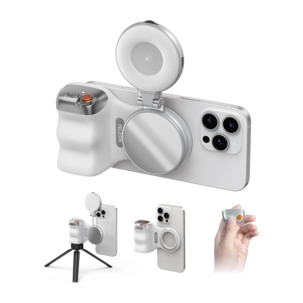 TELESIN Magnetic PhoneCam with Selfie Light Bundle