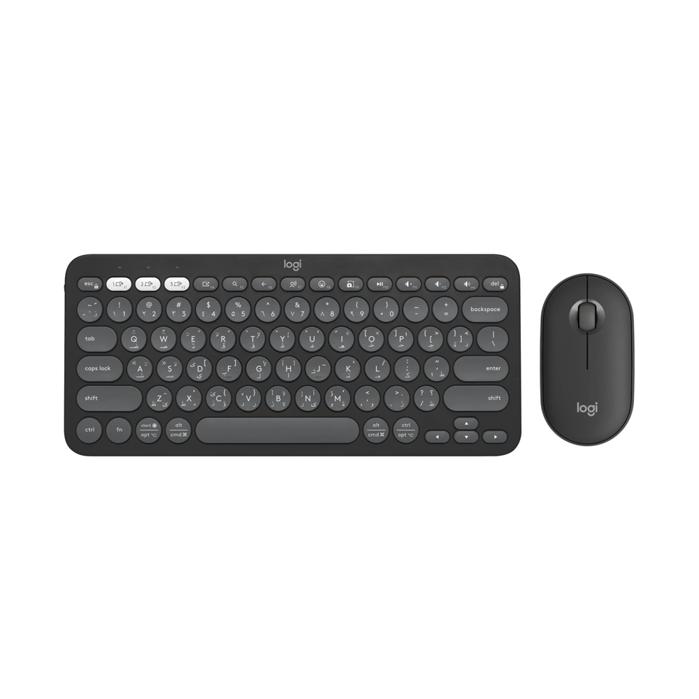 Logitech MK380s Pebble 2 Wireless Combo - Graphite, Arabic