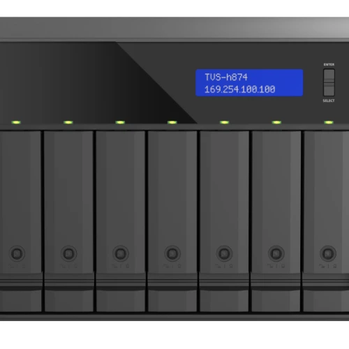 Qnap, 8-bay QuTS hero NAS, Intel Core i7 12-core (8 Performance cores + 4 Efficient cores) /20-thread, 32GB SO-DIMM DDR4(max.64GB), 8 x 2.5"/3.5" SATA HDD/SSD, 2 x 2.5GbE, 2x M.2 PCIe Gen4 x4 slots, 1 x Type-C USB 3.2 Gen 2 10Gbps, 2 x Type-A USB 3.2 Gen 2 10Gbps, PCIe Gen4 slots, HDMI 1.4b, 350W PSU