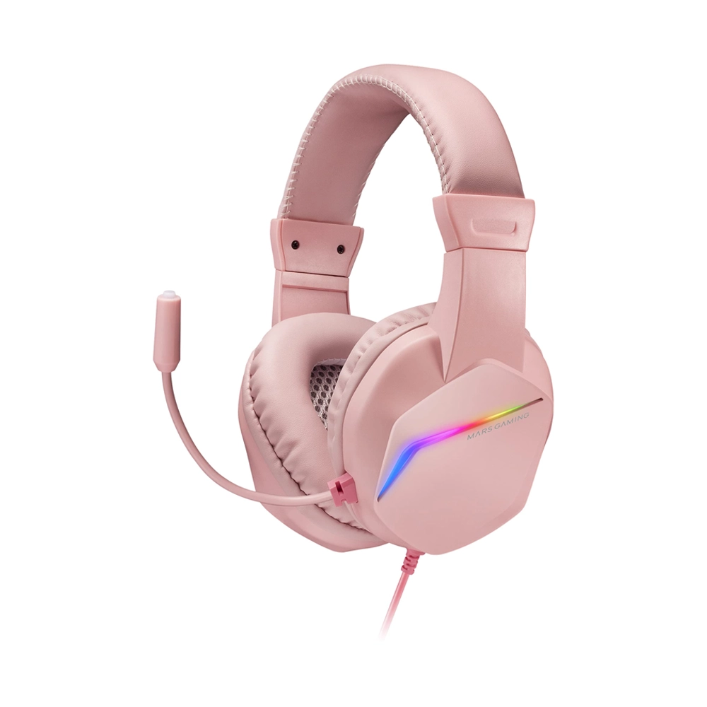 Mars Gaming MH122 FRGB Headphones + Mic – Pink