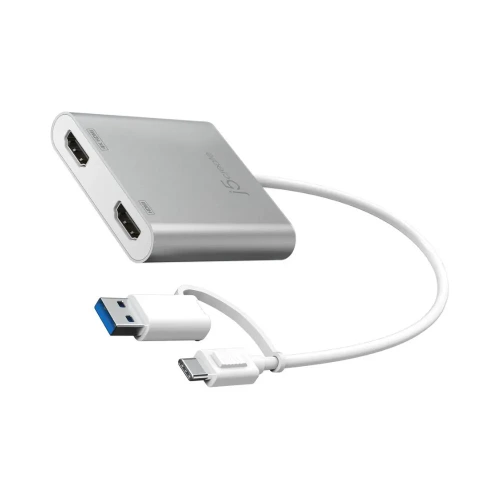 j5create USB‑C & USB to Dual HDMI Adapter – Dual Monitor 4K