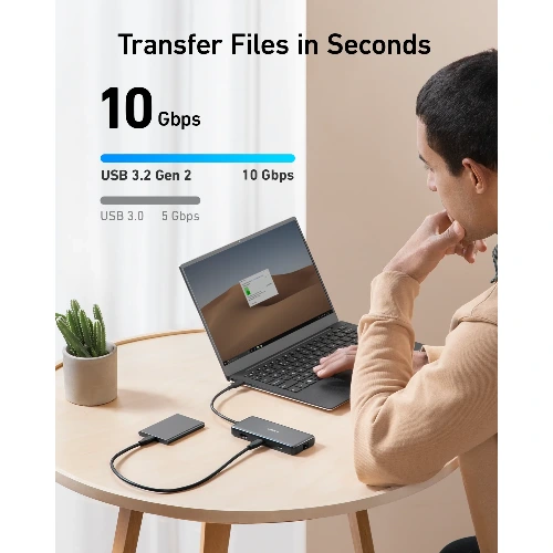 Anker 555 USB-C Hub (8-in-1) – 100W PD, 4K HDMI