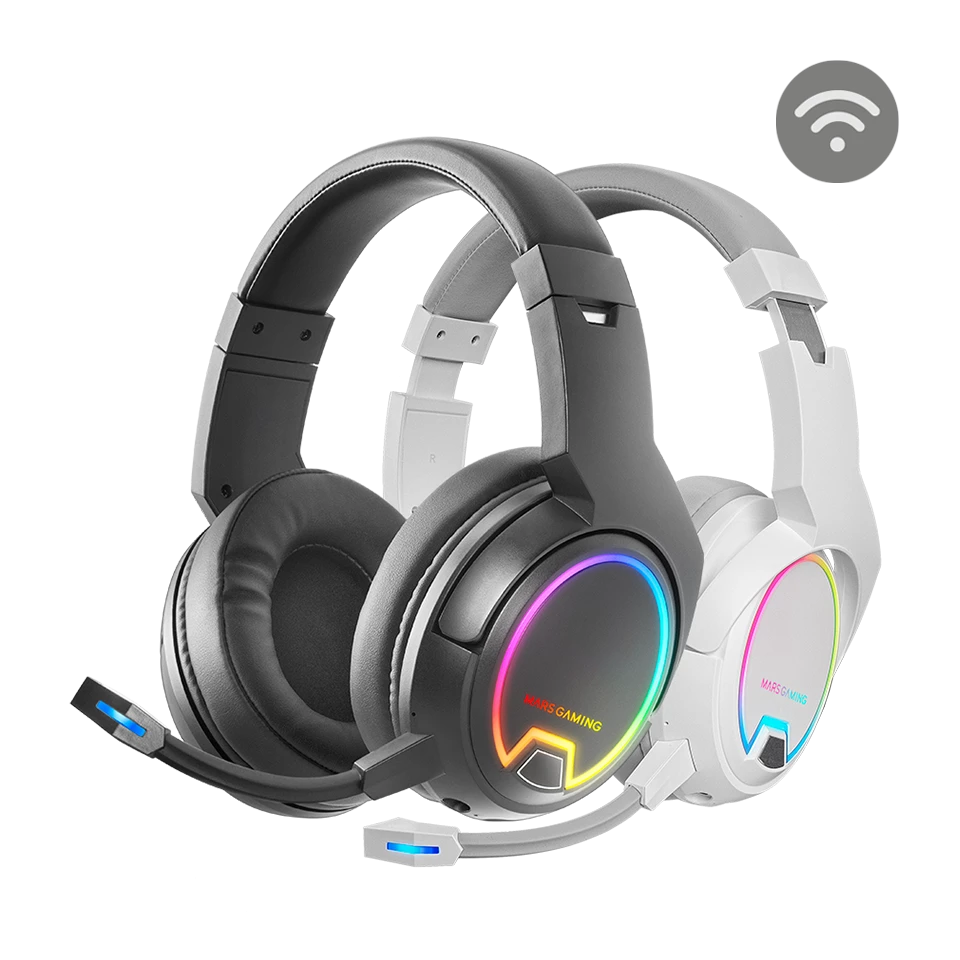 Mars Argb Wireless 2.4Ghz Stereo Gaming Headset White