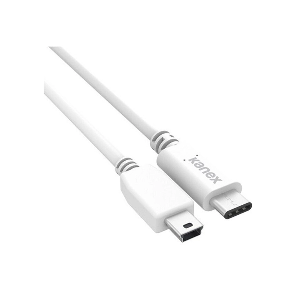 Kanex USB-C to Mini-B USB 2.0 Adapter - 4ft, White