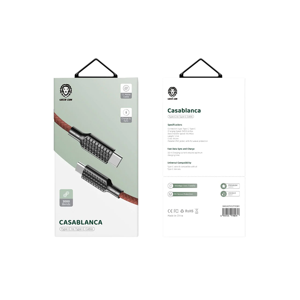 Green Lion PVC Jacket USB-C to USB-C Cable - 1.2m