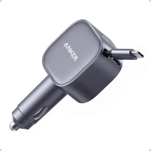 Powerology VoltMax 130W Pro Fast Car Charger with Retractable Cable