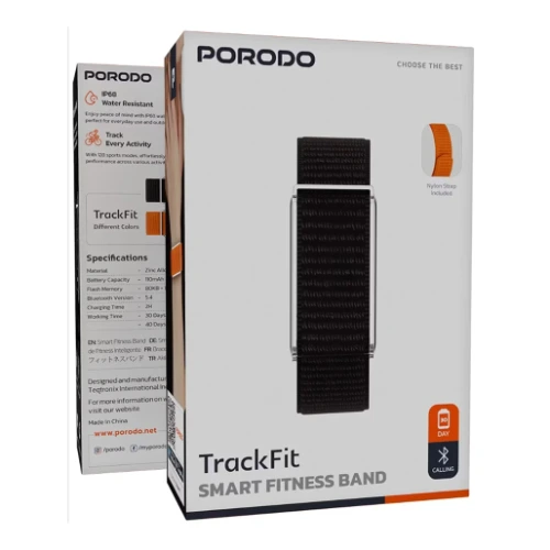 Porodo TrackFit Smart Fitness Band, Black